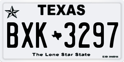 TX license plate BXK3297