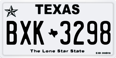 TX license plate BXK3298