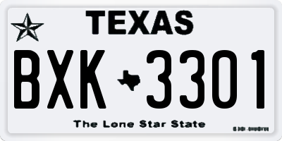 TX license plate BXK3301