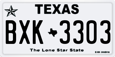 TX license plate BXK3303