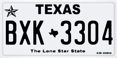 TX license plate BXK3304