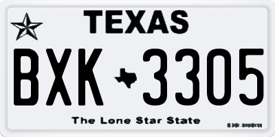 TX license plate BXK3305