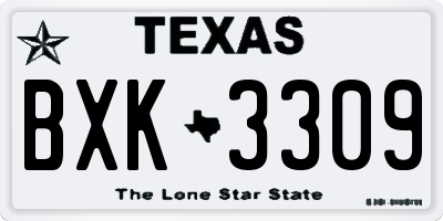 TX license plate BXK3309