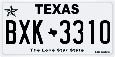TX license plate BXK3310