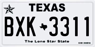TX license plate BXK3311