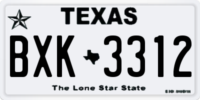 TX license plate BXK3312