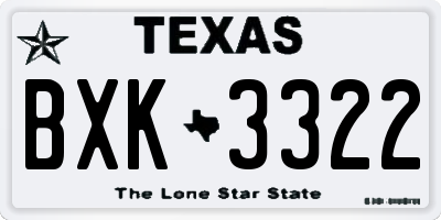 TX license plate BXK3322