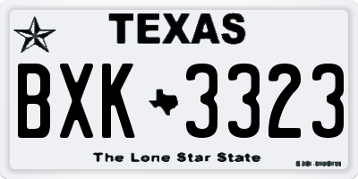TX license plate BXK3323