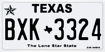 TX license plate BXK3324