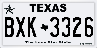 TX license plate BXK3326