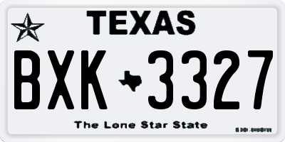 TX license plate BXK3327
