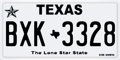 TX license plate BXK3328