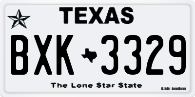 TX license plate BXK3329