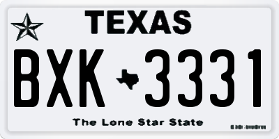 TX license plate BXK3331