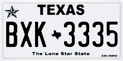TX license plate BXK3335