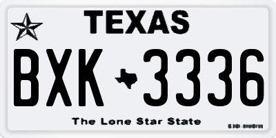 TX license plate BXK3336
