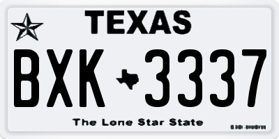 TX license plate BXK3337