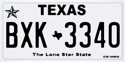 TX license plate BXK3340