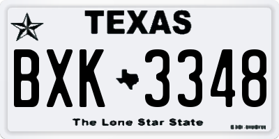 TX license plate BXK3348