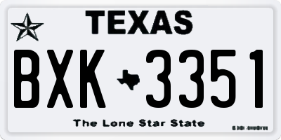 TX license plate BXK3351