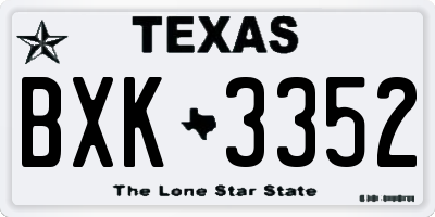 TX license plate BXK3352
