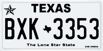 TX license plate BXK3353