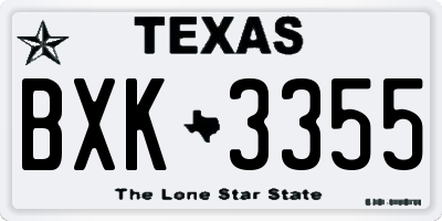 TX license plate BXK3355