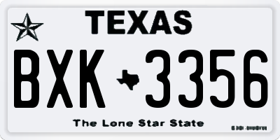 TX license plate BXK3356