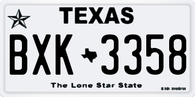 TX license plate BXK3358