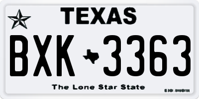 TX license plate BXK3363