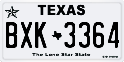 TX license plate BXK3364