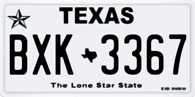 TX license plate BXK3367