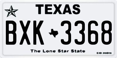TX license plate BXK3368