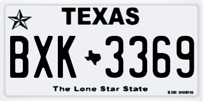TX license plate BXK3369