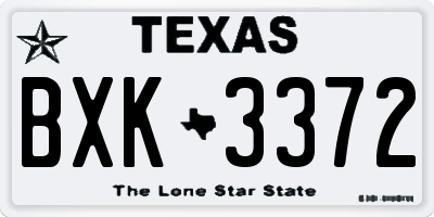 TX license plate BXK3372