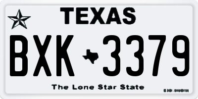 TX license plate BXK3379