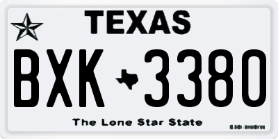 TX license plate BXK3380