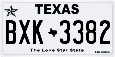 TX license plate BXK3382