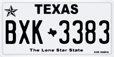TX license plate BXK3383