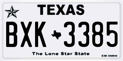 TX license plate BXK3385