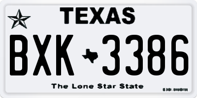 TX license plate BXK3386