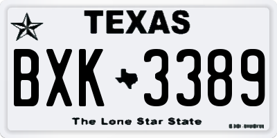 TX license plate BXK3389
