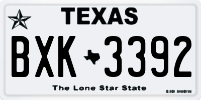 TX license plate BXK3392