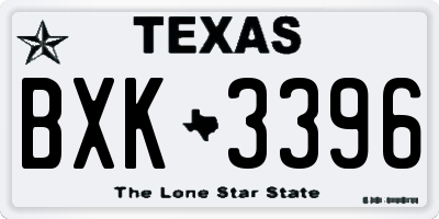 TX license plate BXK3396