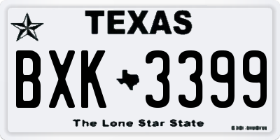TX license plate BXK3399
