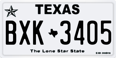 TX license plate BXK3405