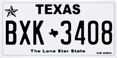 TX license plate BXK3408