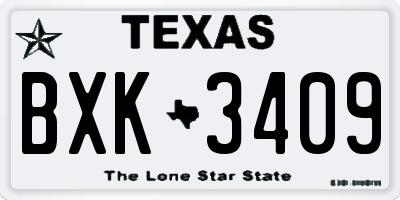 TX license plate BXK3409