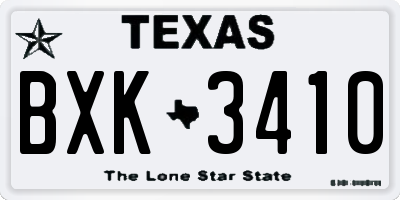 TX license plate BXK3410