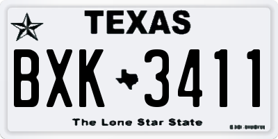 TX license plate BXK3411